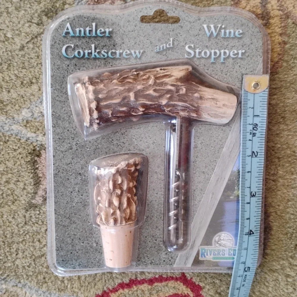 🎍 Rivers Edge ANTLER CORKSCREW & WINE STOPPER